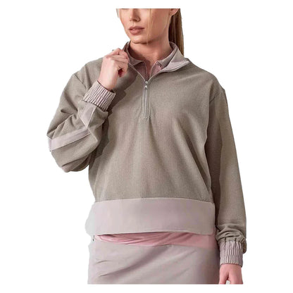 Women`s Baila Half Zip Tennis Top Latte Apparel Inphorm