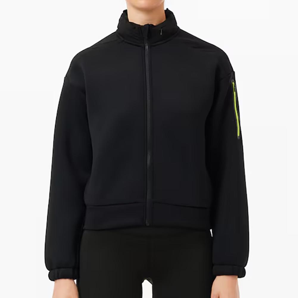 Women`s 2 in 1 Packable Hood Full Zip Fleece Tennis Sweatshirt Apparel Lacoste