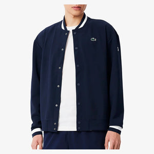 Men`s Novak Djokovic Ceremony Tennis Jacket Marine and Farine Apparel Lacoste
