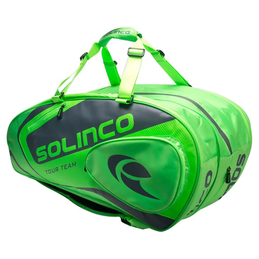 15-Pack Tour Tennis Racquet Bag Full Neon Green Bags Solinco