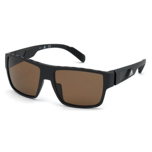 Men`s Active Mirror Sunglasses Matte Black and Brown Accessories Adidas