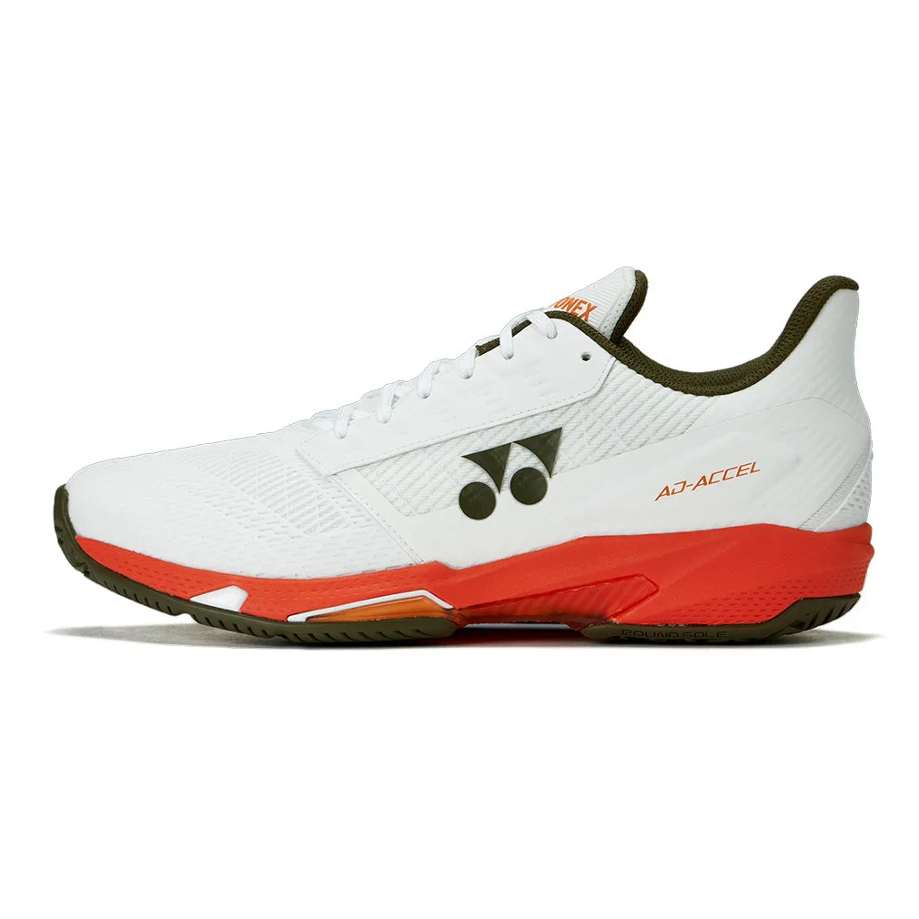 Men`s AD-ACCEL Tennis Shoes White and Orange Footwear Yonex