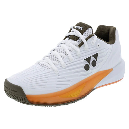 Men`s ECLIPSION 5 Tennis Shoes White Brown and Orange Footwear Yonex