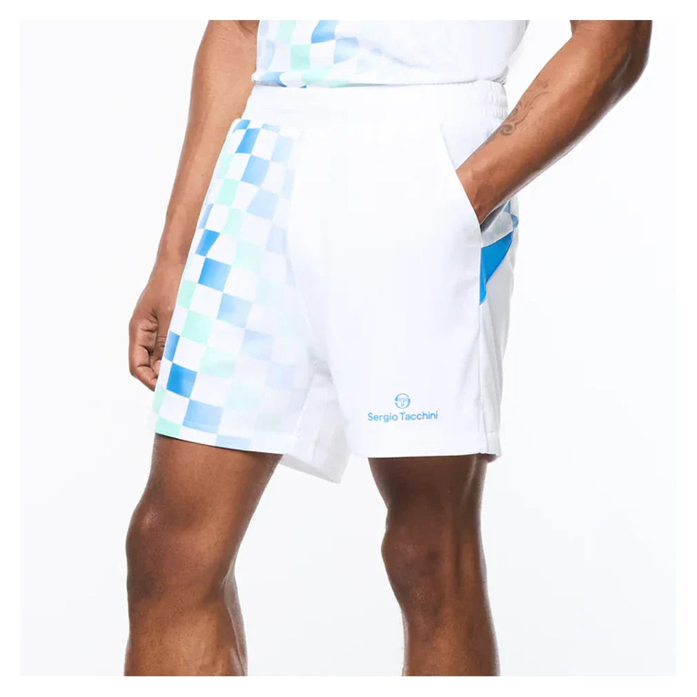 Men`s Luca Pique Printed Tennis Short Apparel Sergio Tacchini