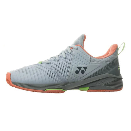 Women`s Sonicage 3 Tennis Shoes Grayish Blue and Pink Footwear Yonex