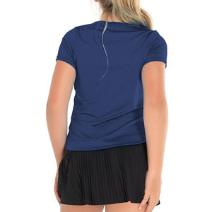 Girl's Dynamic High-Low Tennis Short Sleeve Navy Apparel Lucky In Love