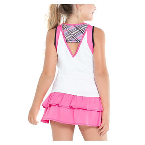 Girl's Preppy Open Back Tennis Tank Taffy Apparel Lucky In Love
