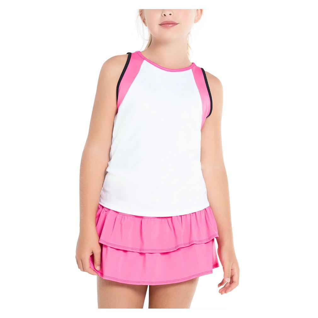 Girl's Preppy Open Back Tennis Tank Taffy Apparel Lucky In Love