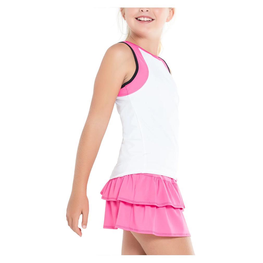 Girl's Preppy Open Back Tennis Tank Taffy Apparel Lucky In Love