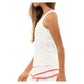 Girls' V-Neck Cutout Tennis Tank White and Coral Crush Apparel Lucky In Love