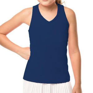 Girl's V-Neck Cutout Tennis Tank Navy Apparel Lucky In Love
