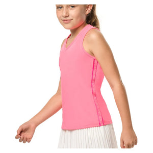 Girls' V-Neck Cutout Tennis Tank Pink Apparel Lucky In Love