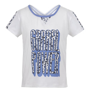 Girls' Grrrl Power Tennis Tee White Apparel Lucky In Love