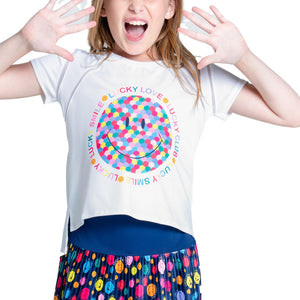 Girls` Lucky Me Short Sleeve Tennis Top Multicolor Apparel Lucky In Love