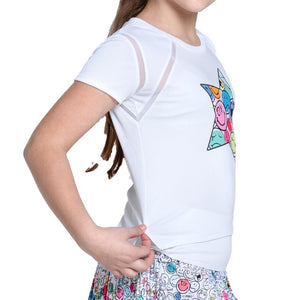 Girls' Got The Feeling Short Sleeve Tennis Top Multicolor Apparel Lucky In Love