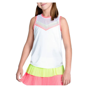 Girls` Sunset Spin Tie Back Tennis Tank Flamingo Apparel Lucky In Love
