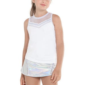 Girl's Ikat About It Tie Back Tennis Tank White Apparel Lucky In Love