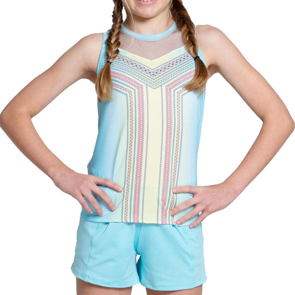 Girls` Lucky Club Tie Back Tennis Tank Cool Blue Apparel Lucky In Love