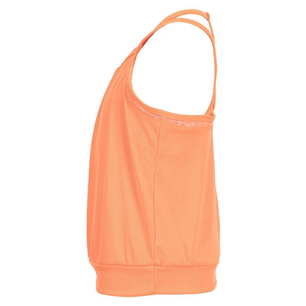 Girls' In Motion Bralette Tennis Tank Orange Glow Apparel Lucky In Love