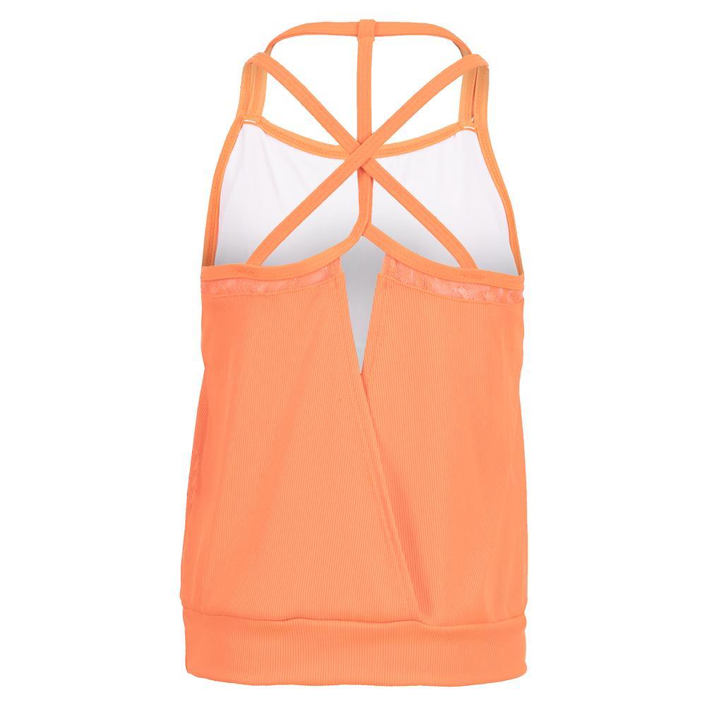 Girls' In Motion Bralette Tennis Tank Orange Glow Apparel Lucky In Love