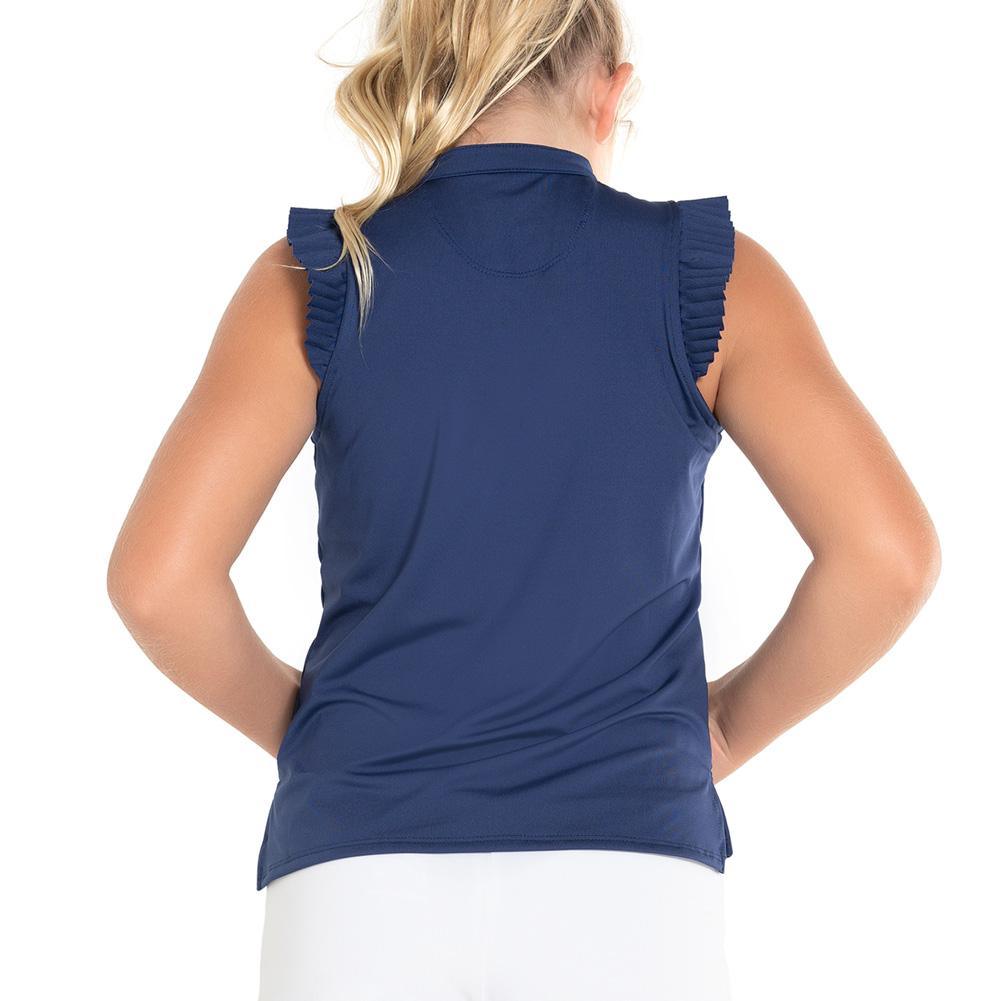 Girl's Pleat Me Up Tennis Tank Navy Apparel Lucky In Love