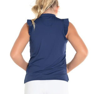 Girl's Pleat Me Up Tennis Tank Navy Apparel Lucky In Love