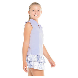 Girl's Pleat Me Up Tennis Tank Hazy Apparel Lucky In Love