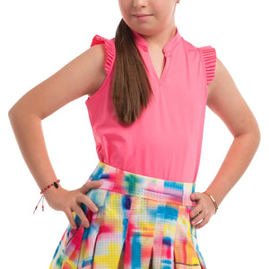 Girls` Pleat Me Up Tennis Tank Apparel Lucky In Love