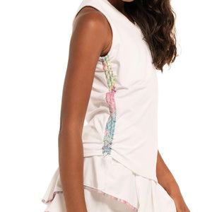 Girls' Have No Sheer Ruche Tennis Tank White Apparel Lucky In Love