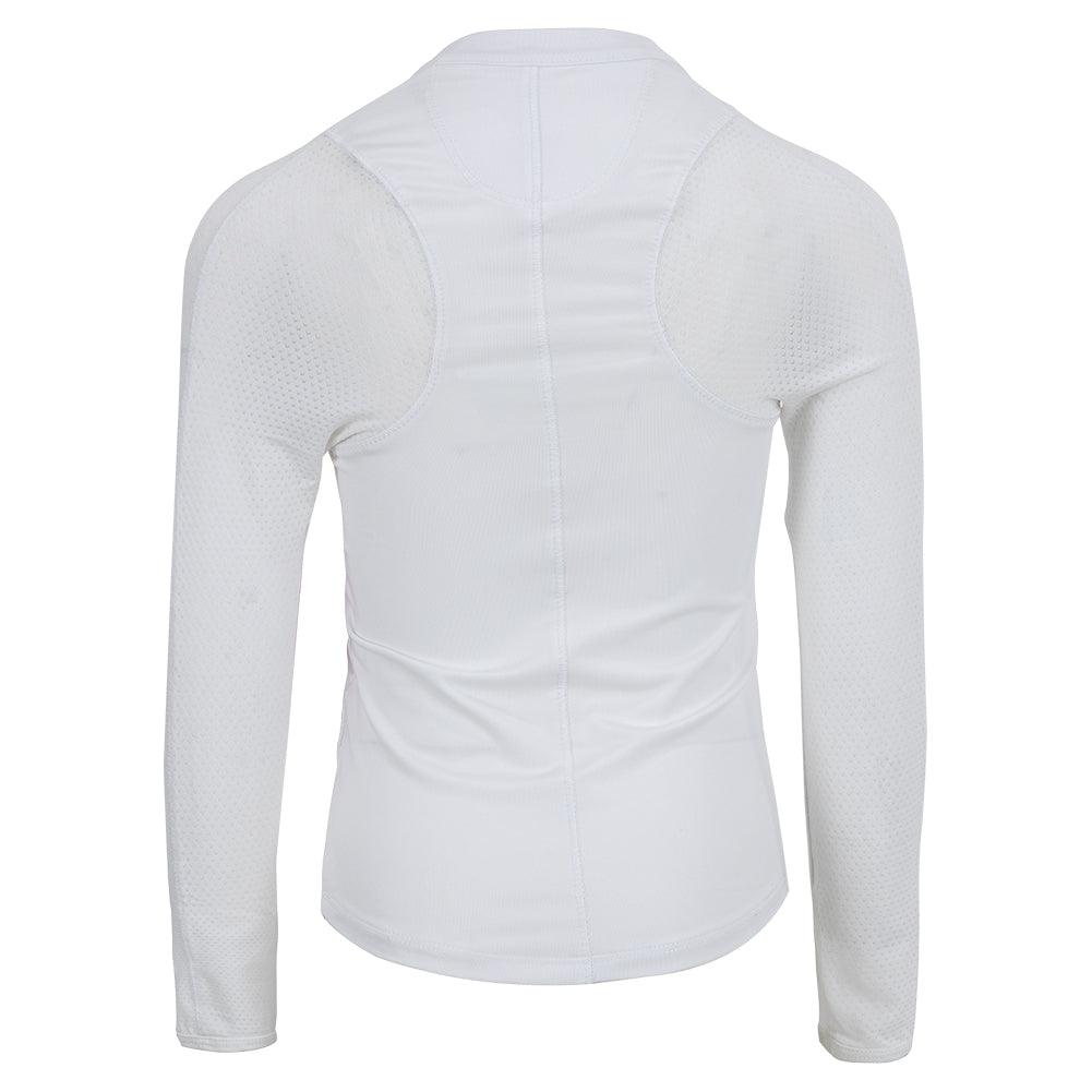 Girls' Mandarin Collar Long Sleeve Tennis Top White Apparel Lucky In Love