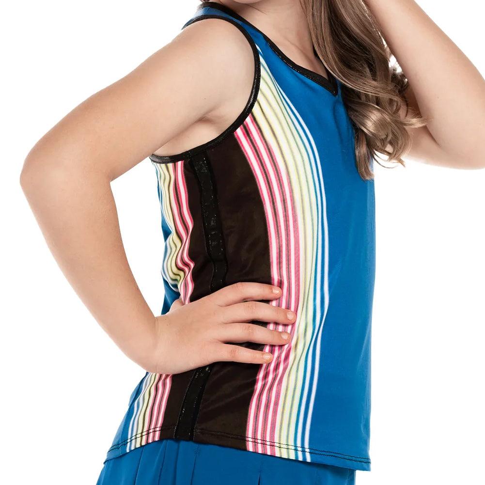 Girls' Neon Lights Tennis Tank Electric Blue Apparel Lucky In Love