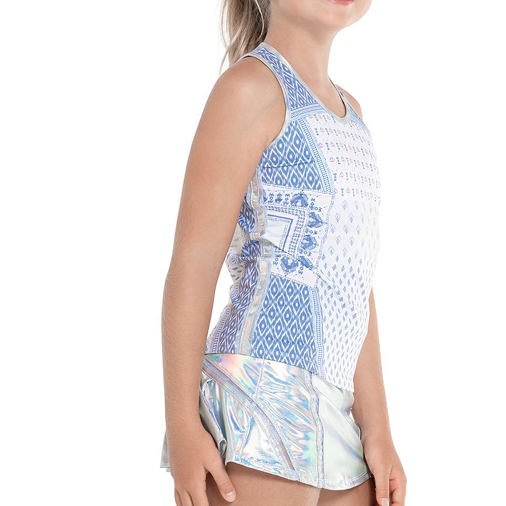 Girl's All In Ikat Tennis Tank White Apparel Lucky In Love
