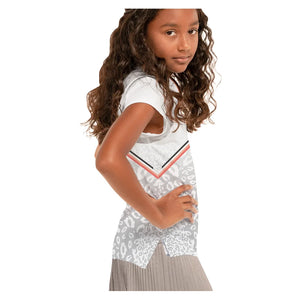 Girls` Wild Cat Short Sleeve Tennis Top White Apparel Lucky In Love
