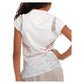 Girls` Wild Cat Short Sleeve Tennis Top White Apparel Lucky In Love