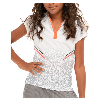 Girls` Wild Cat Short Sleeve Tennis Top White Apparel Lucky In Love