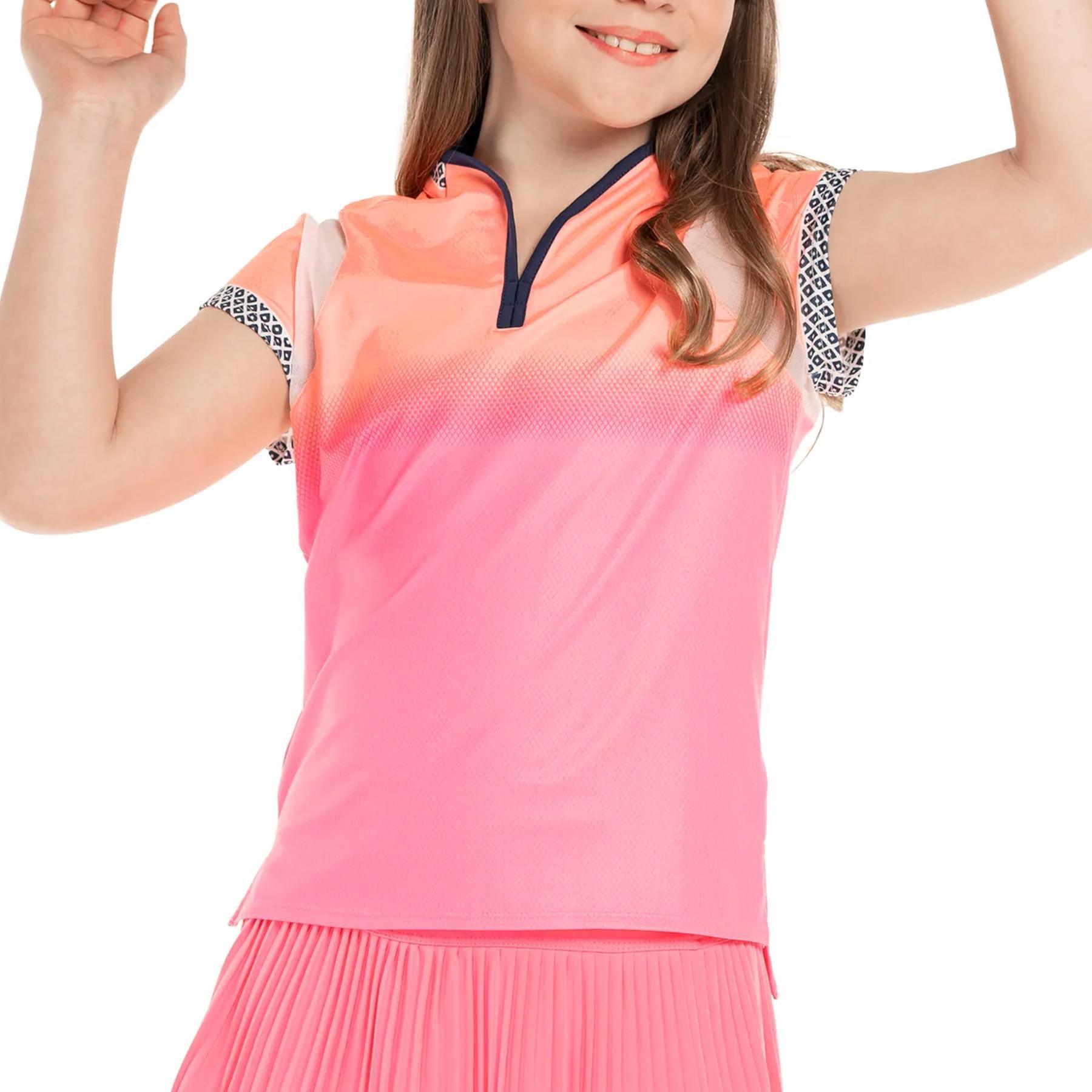 Girls' Summer Glow Short Sleeve Tennis Top Pink Apparel Lucky In Love