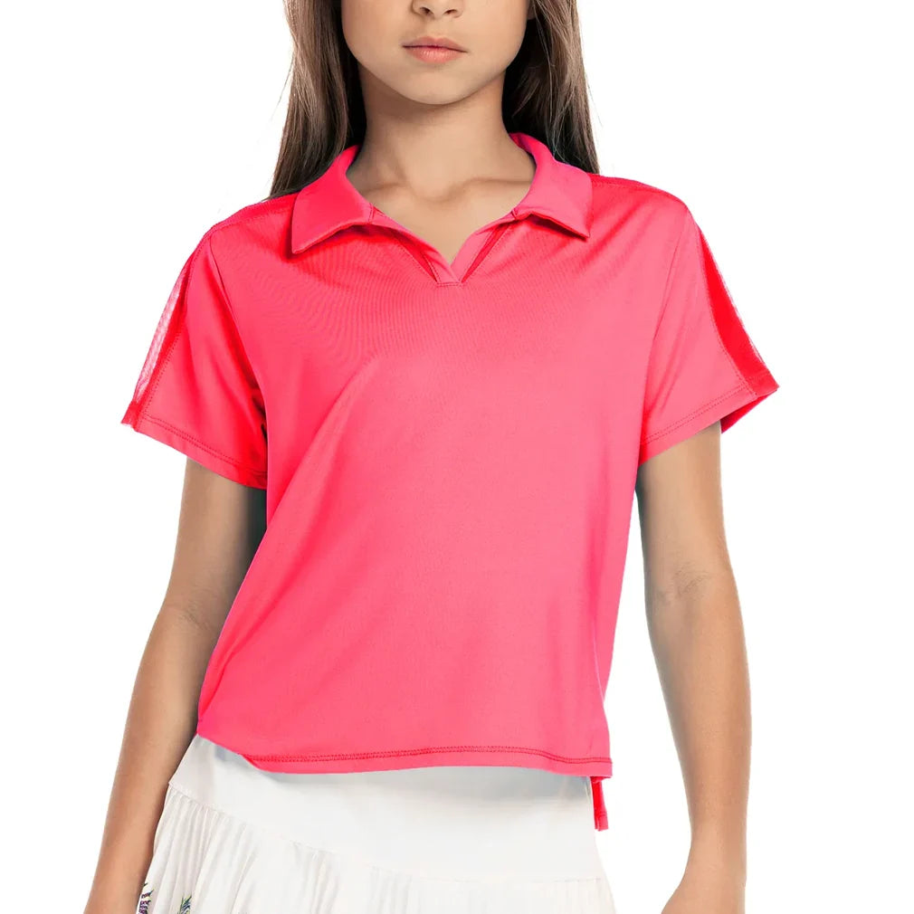 Girls` Cropped Tennis Polo Apparel Lucky In Love
