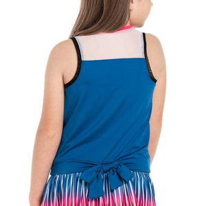 Girls' Pretty Bow Tennis Tank Electric Blue Apparel Lucky In Love
