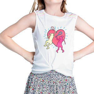Girls` Retro Doodles Tennis Tank Multicolor Apparel Lucky In Love