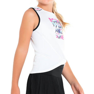 Girl's Born Awesome Tennis Tank White Apparel Lucky In Love