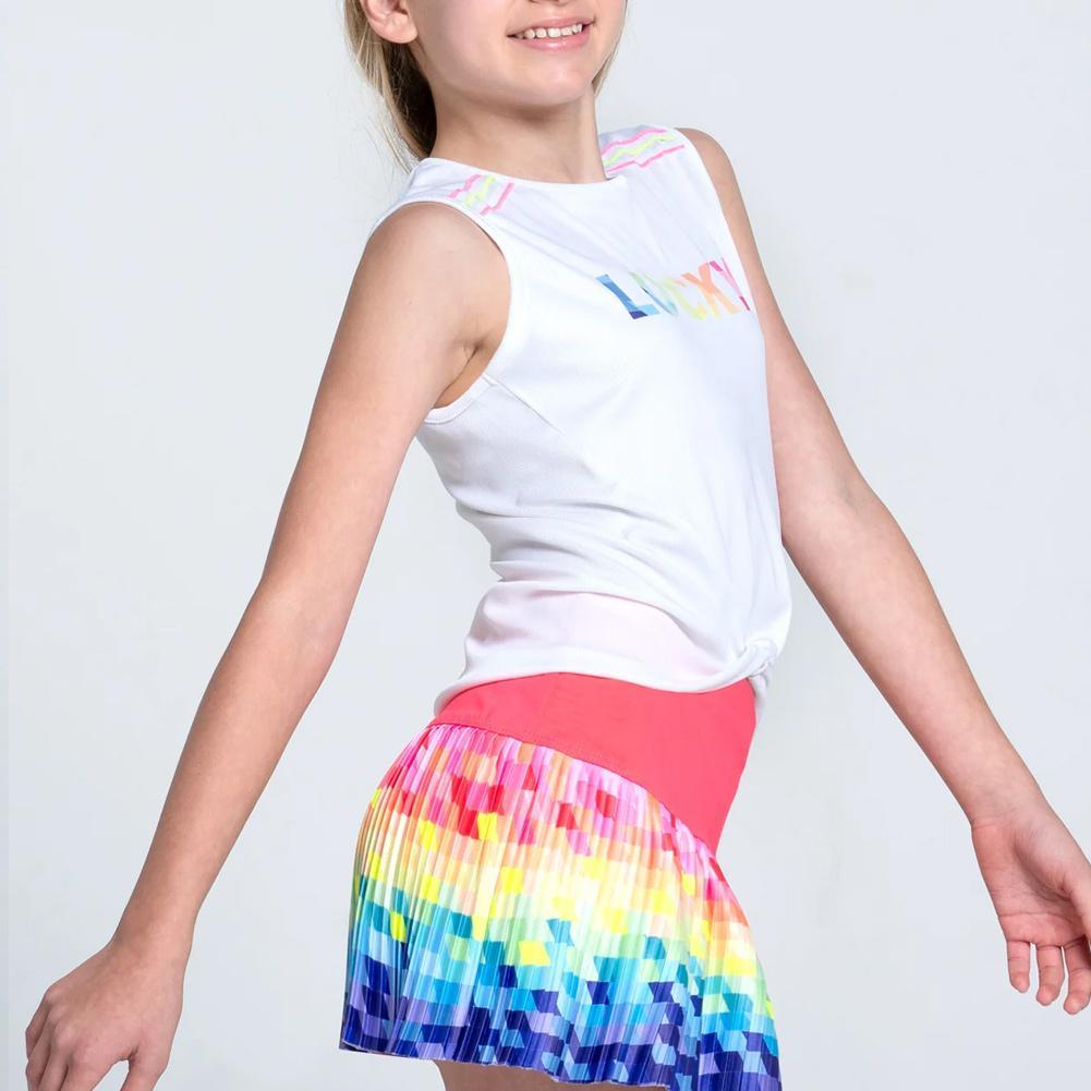 Girls'Love In Color Tennis Tank Rainbow Apparel Lucky In Love