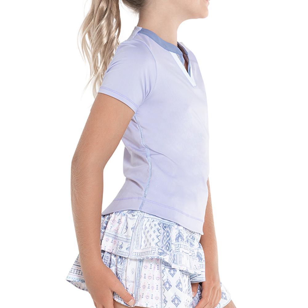 Girl's Double V Tennis Short Sleeve Apparel Lucky In Love