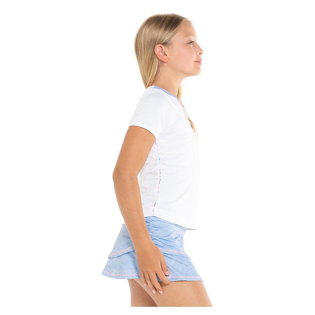 Girl's Blossom Tennis Short Sleeve White Apparel Lucky In Love