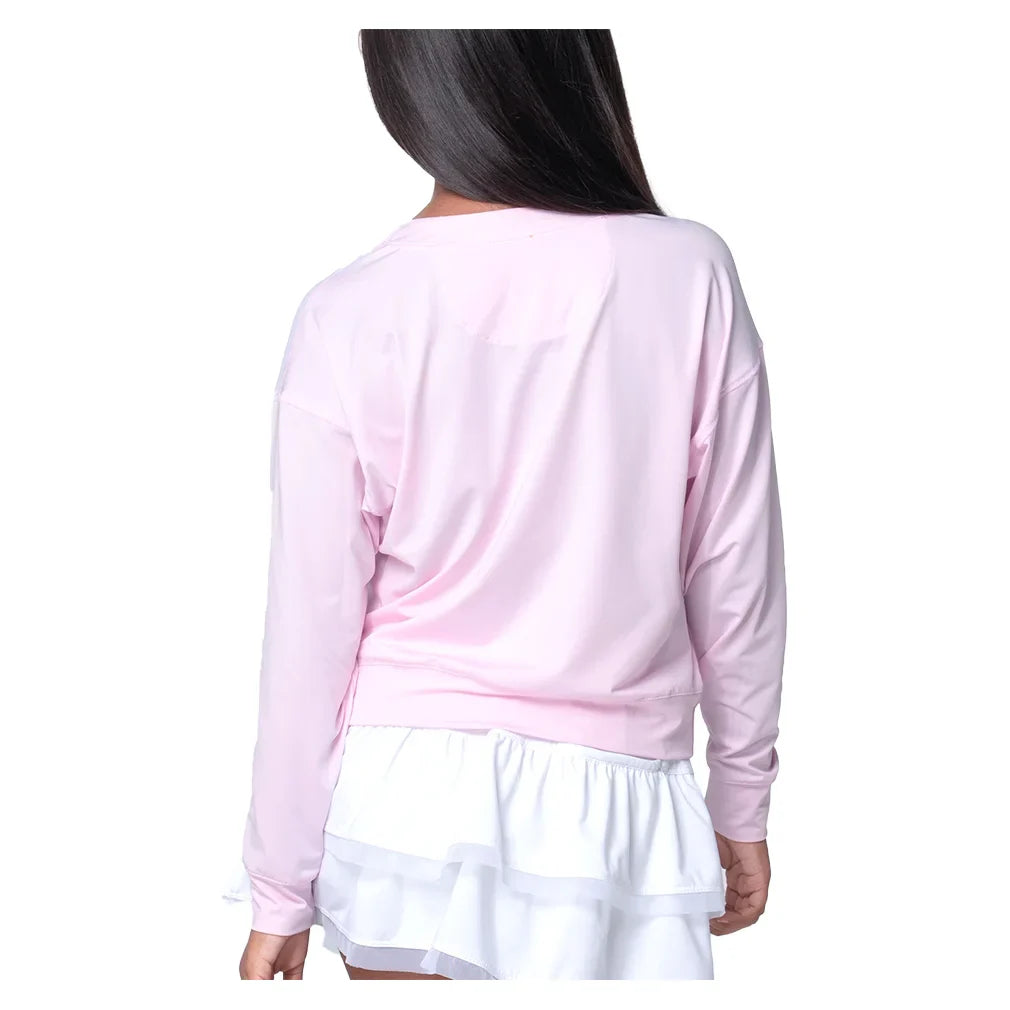 Girls` Hype Long Sleeve Tennis Top Pink Sand Apparel Lucky In Love