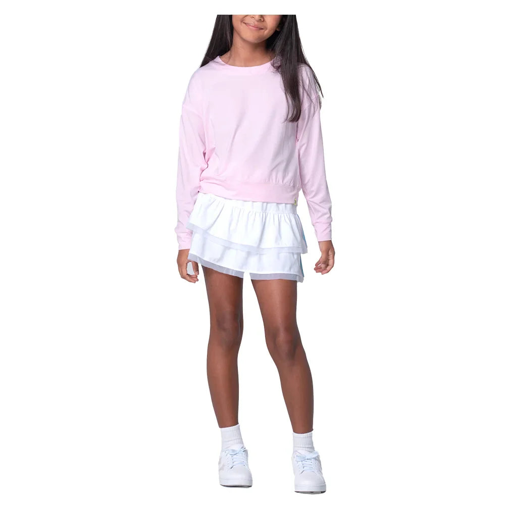 Girls` Hype Long Sleeve Tennis Top Pink Sand Apparel Lucky In Love