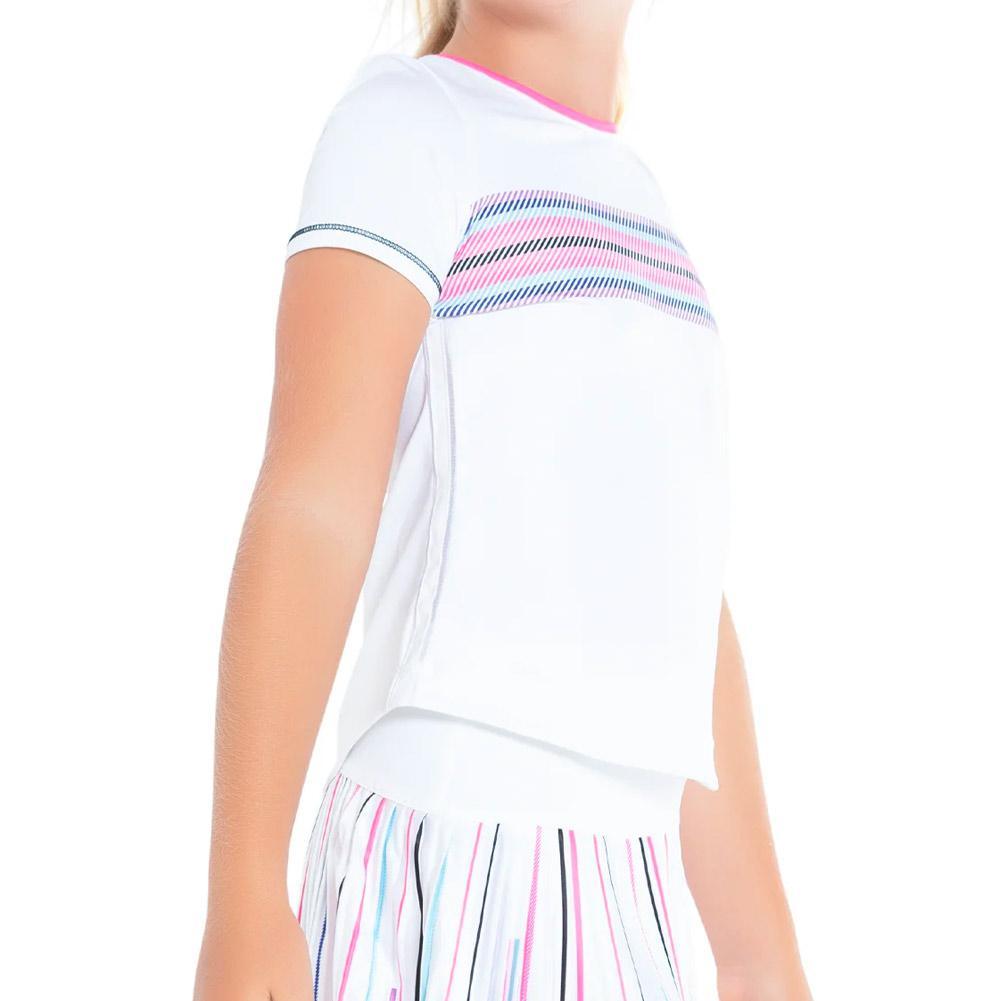 Girl's Prep In My Step Tennis Short Sleeve White Apparel Lucky In Love