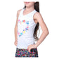 Girls` Thumbprint Hearts Tennis Tanks Mulberry Apparel Lucky In Love