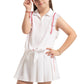 Girl's Classic Stripes Tie Tennis Polo White Apparel Lucky In Love