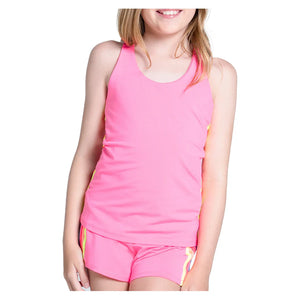 Girls` Prisma Stripe Tennis Tank Pink Apparel Lucky In Love