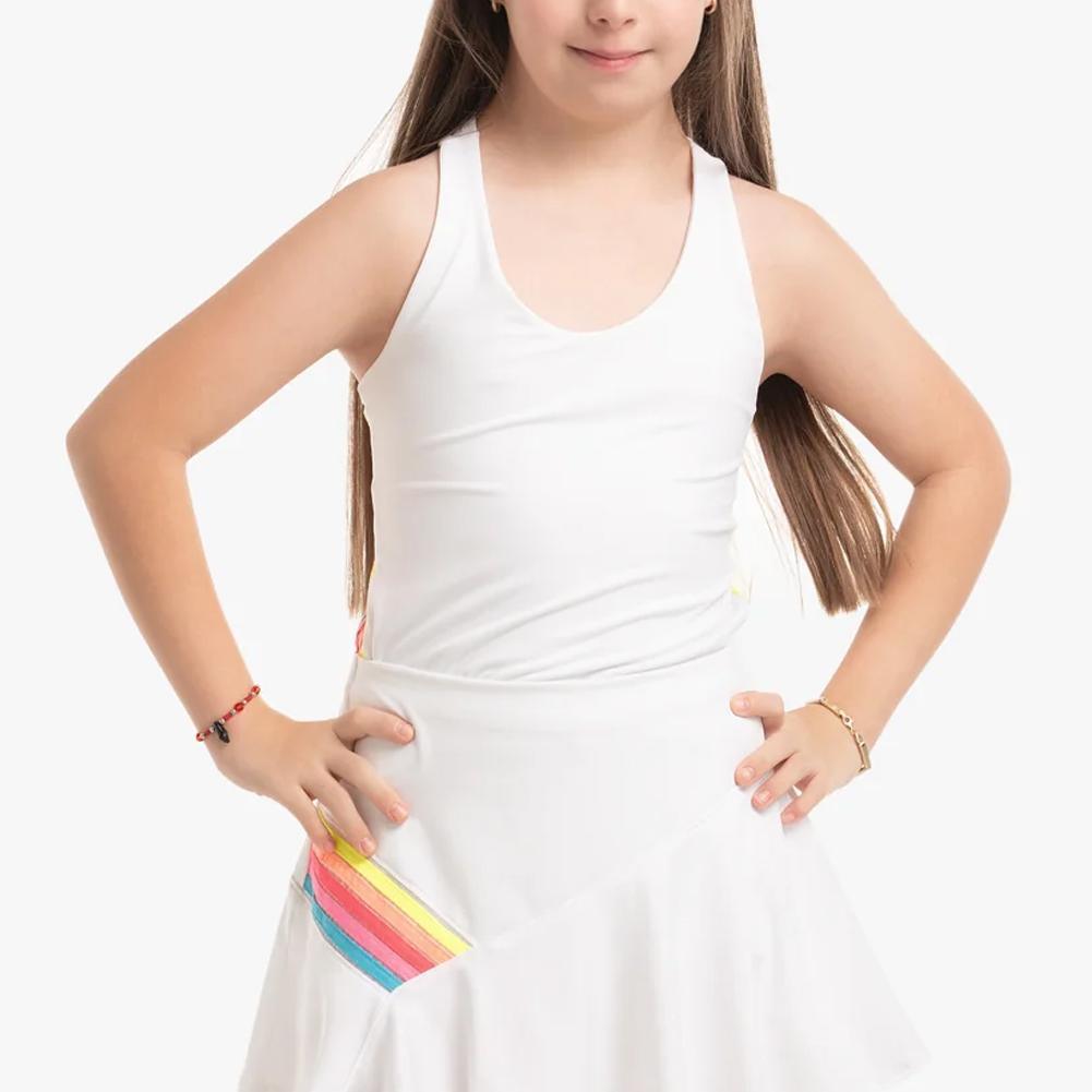 Girl's Prisma Stripe Tennis Tank Rainbow Apparel Lucky In Love